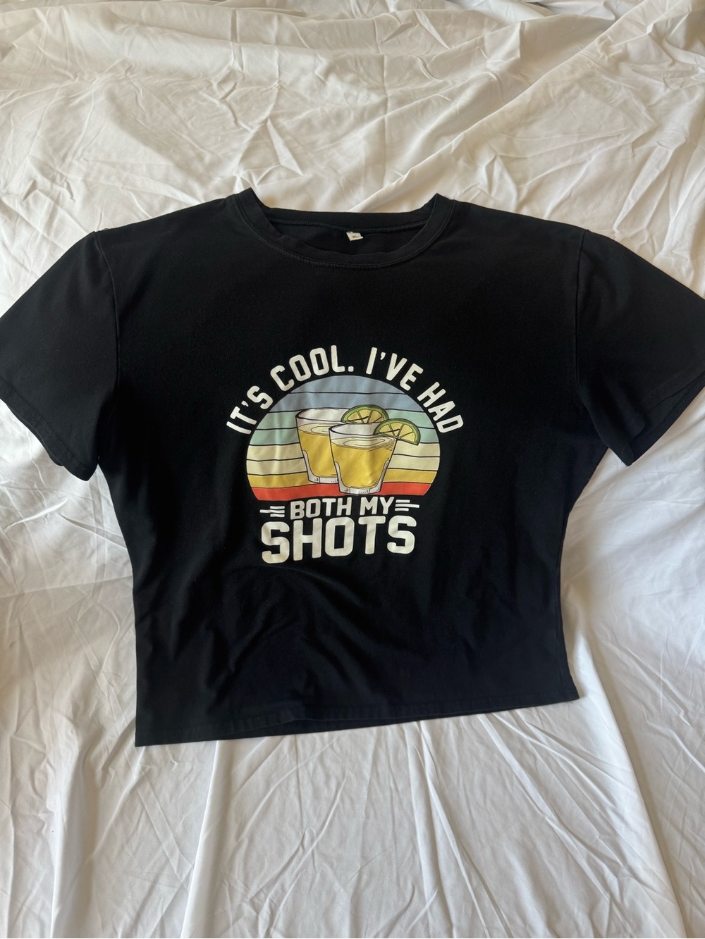 Black Graphic Tee - It's Cool I've Had Both My Shots